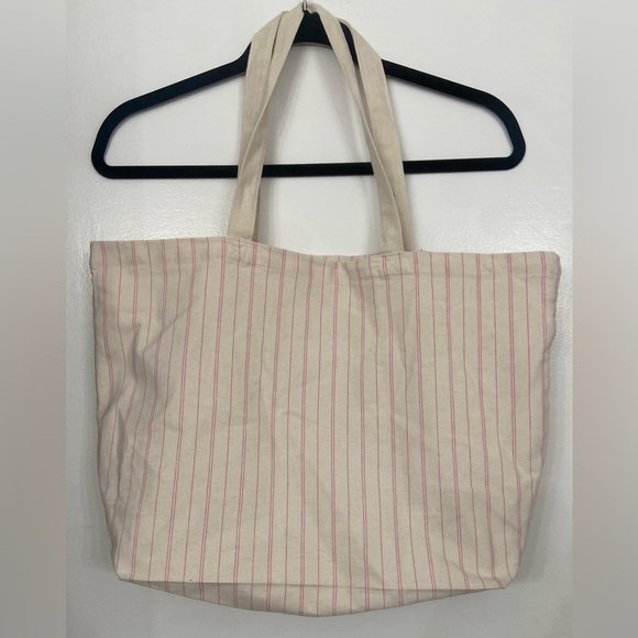 Sézane California Mon Amour Striped Canvas Tote Bag - Picture 4 of 4